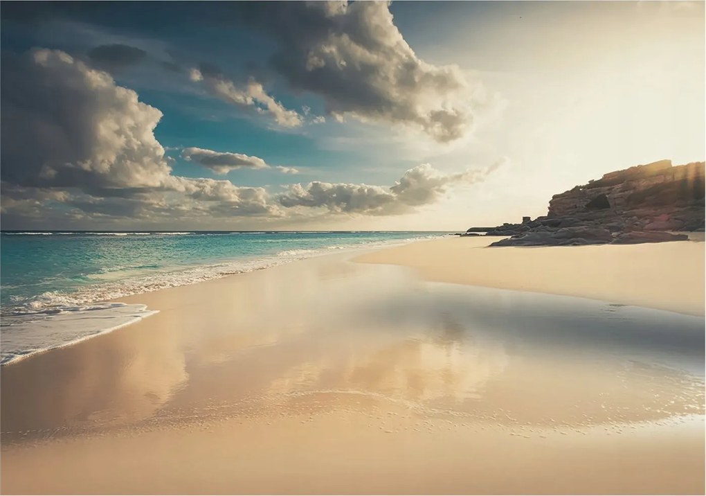 Fotótapéta Falra az előszoba konyhájába Napos tengerpart 312x219 Ragasztó