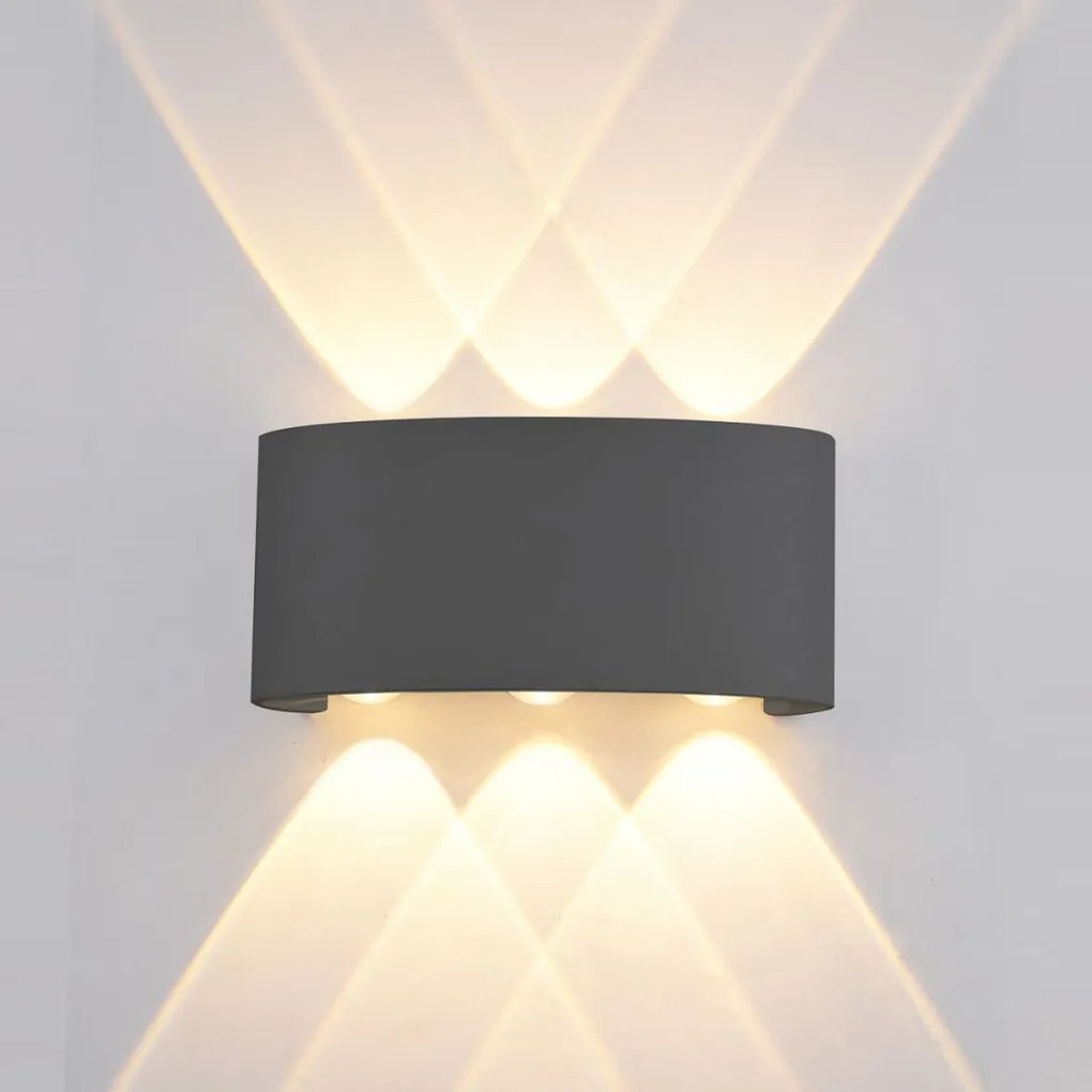 ITALUX OWL-451-3-BL ORTELO Modern Kültéri Fali Lámpa Fekete LED IP54