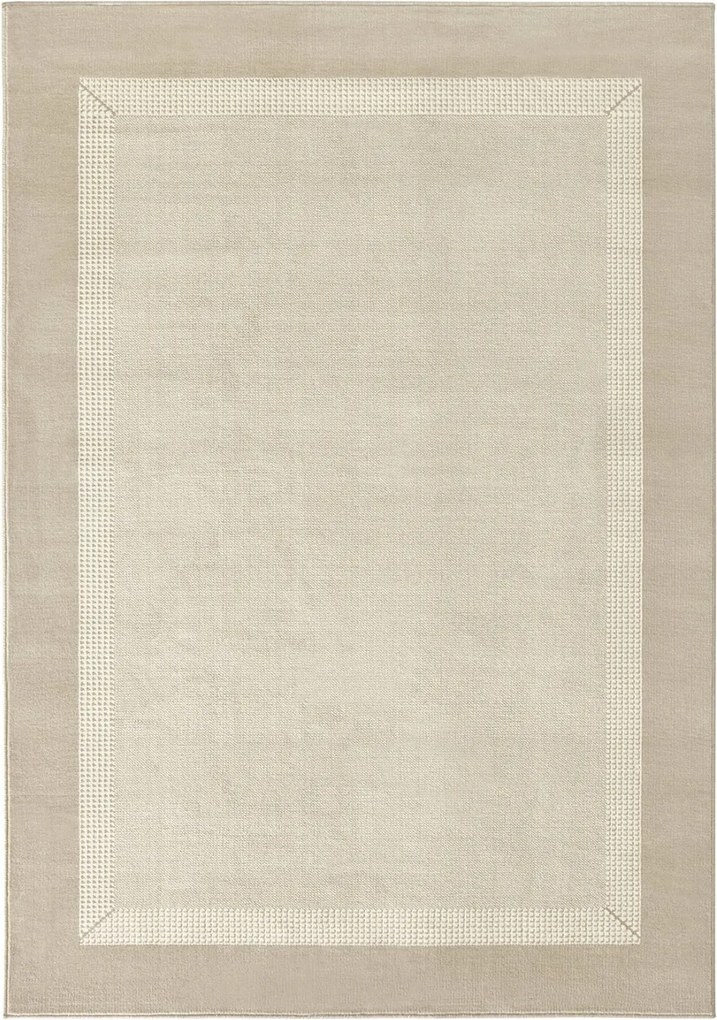 Modern krém-bézs nappali szőnyeg puha szőrrel 120x170cm