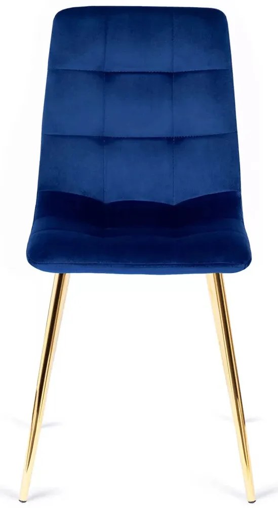 Sötétkék Bársony Étkezőszék Arany Lábbal. YORK Belföldi Raktárról