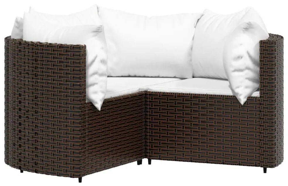 4 részes barna polyrattan kerti ülőgarnitúra párnákkal
