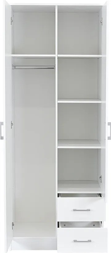 Miami gardróbszekrény 80x205 cm fehér-fehér
