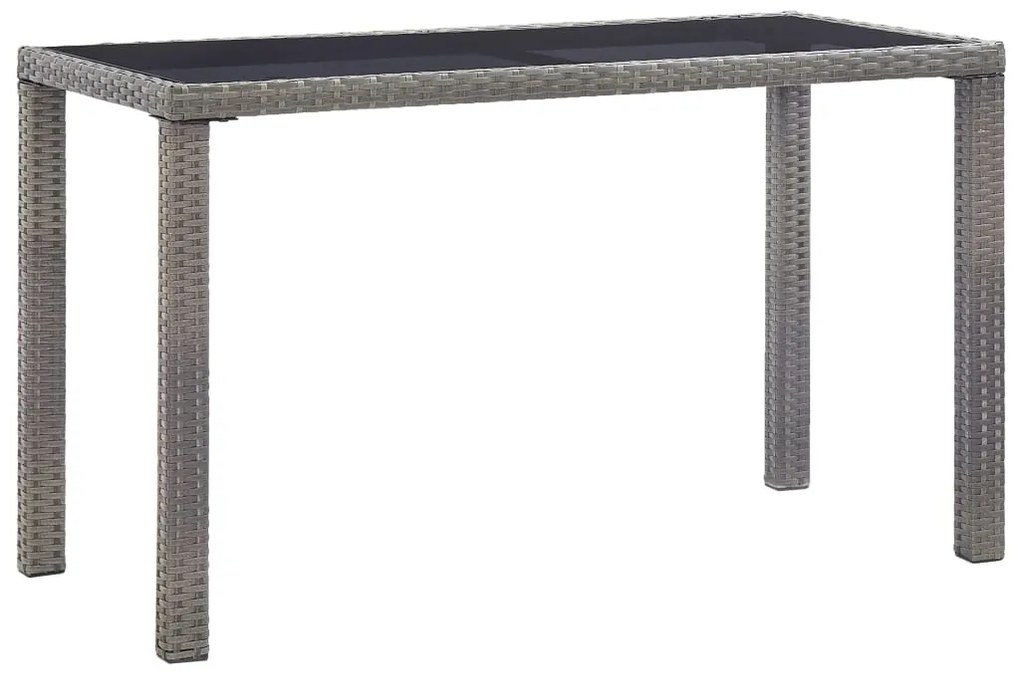 vidaXL antracitszürke polyrattan kerti asztal 123 x 60 x 74 cm