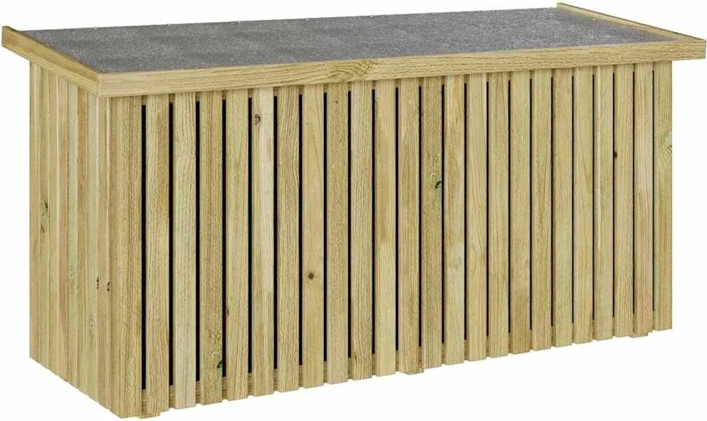 vidaXL Kerti Tároló Doboz tárolóval Természetes 119 x 44 x 58 cm