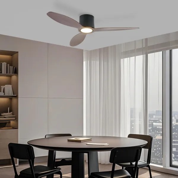 ZEVENTI - LED mennyezeti ventilátor VENTORA LED/24W/230V Wi-Fi Tuya fekete/dió + távirányító
