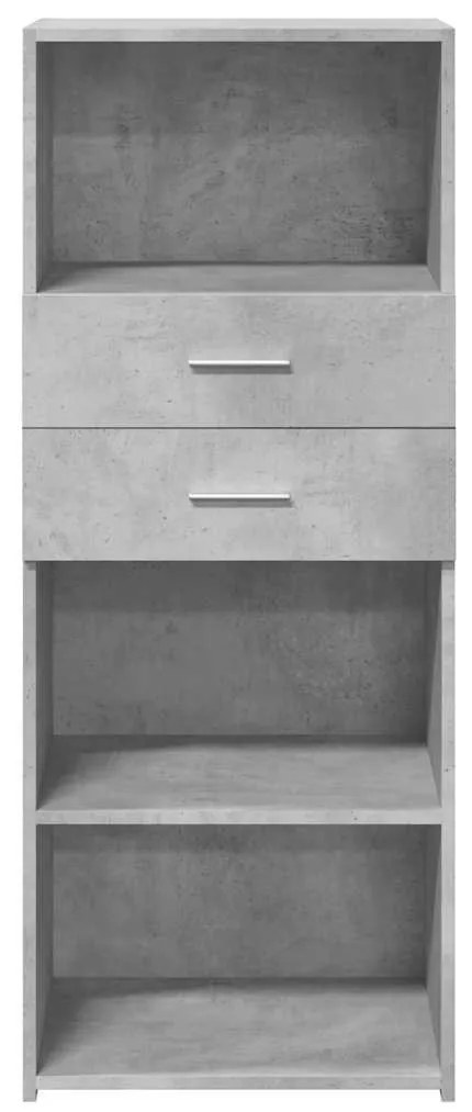 betonszürke szerelt fa magasszekrény 50 x 42,5 x 124 cm