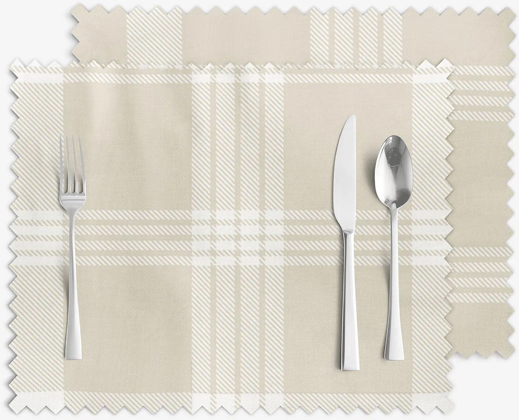 Goldea karácsonyi teflonos reggeliző alátét - fehér skótkockás bézs alapon - 2db 30 x 40 cm