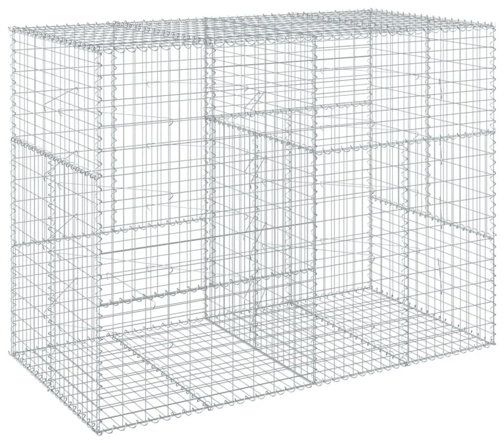 horganyzott vas gabion kosár fedéllel 200 x 100 x 150 cm