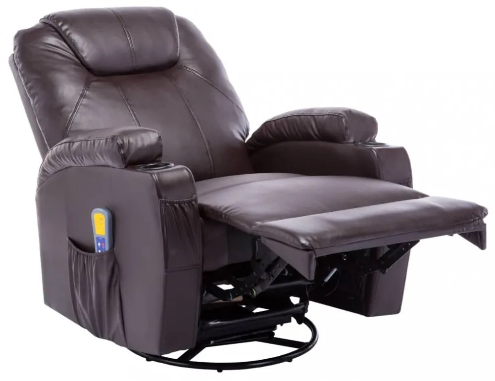 barna hintázó műbőr masszázsfotel