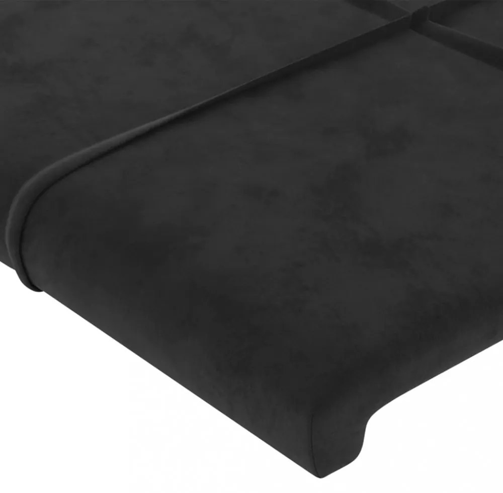 fekete bársony LED-es fejtámla 80 x 5 x 78/88 cm