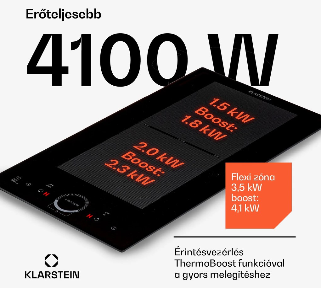 Klarstein Delicatessa Slim, indukciós főzőlap, 3500 W, időzítő, fekete