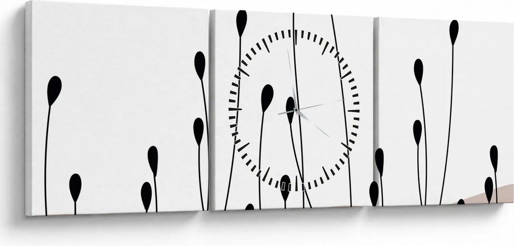 Kép - Grafikus rét N⁰1 (órával) (90x30 cm)