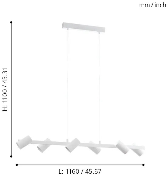 Eglo 98687 - Csillár zsinóron GATUELA 6xE14/25W/230V