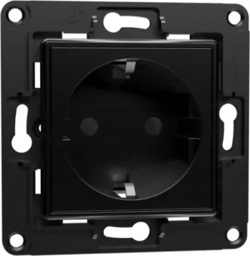 Shelly Wall Socket Eu fekete elektromos fali aljzat (keret nélkül)