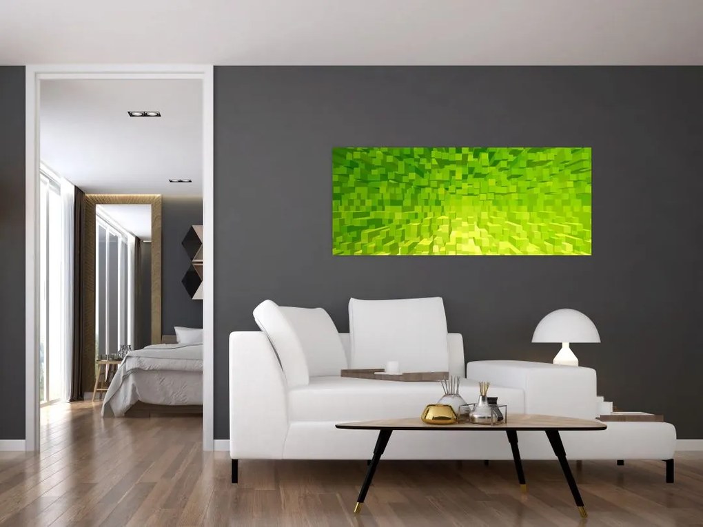 Sárgászöld kockák képe (120x50 cm)