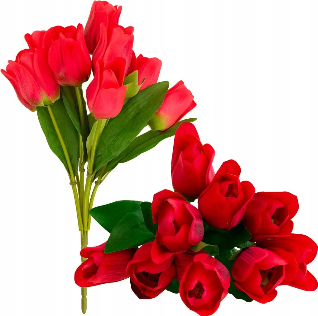 Tulipán csokor tulipán Művirágok élő váza gumírozott 9db