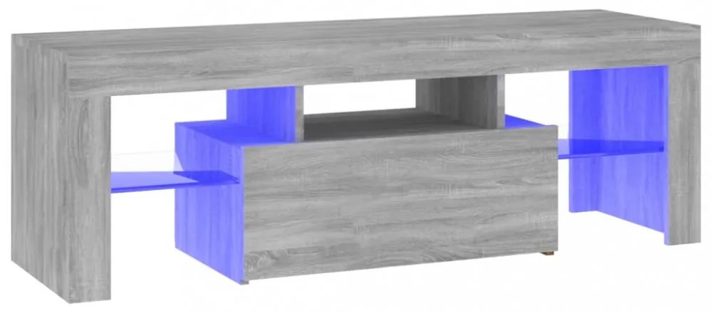 szürke sonoma színű TV-szekrény LED-lámpákkal 120 x 35 x 40 cm