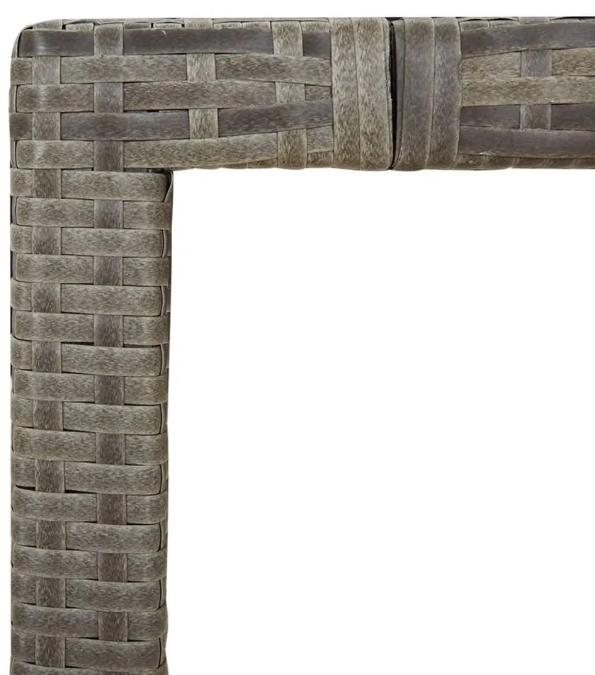 5 részes szürke polyrattan kerti bisztrógarnitúra párnákkal
