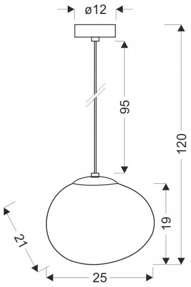 Csillár zsinóron STONES 1xE27/40W/230V átm. 25 cm
