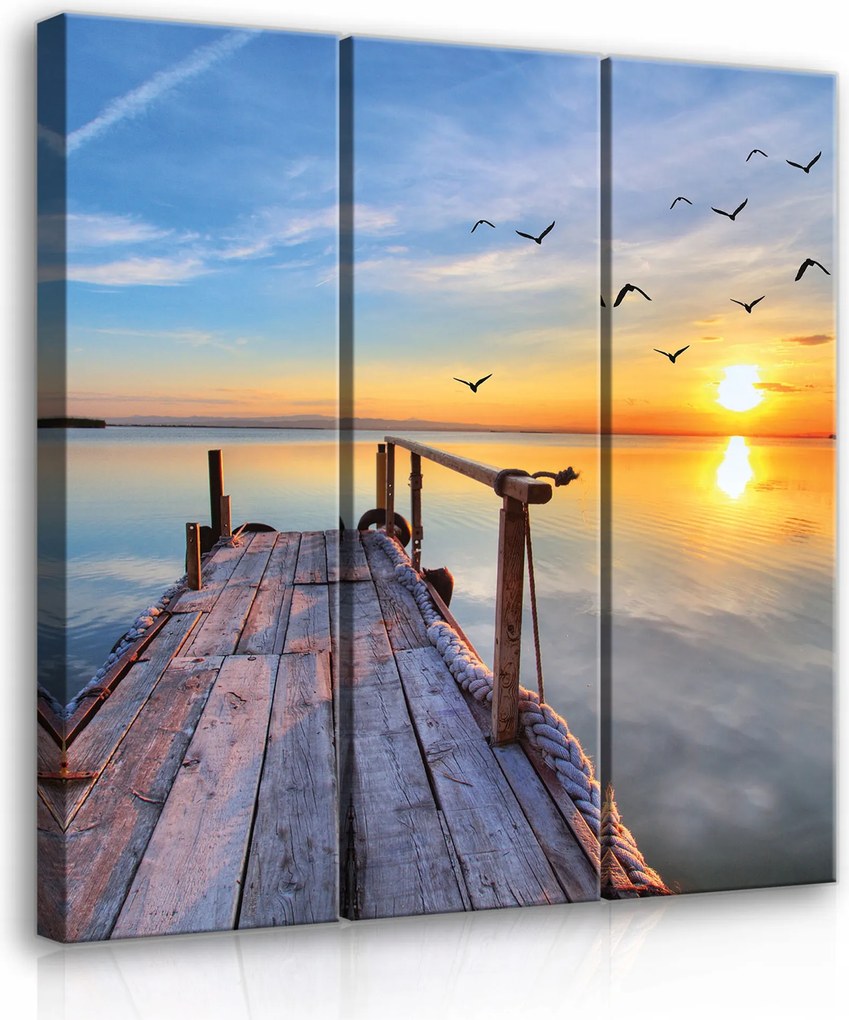 Vászonkép nappaliba Híd Triptyk 3D Sorozat XXL 90x100