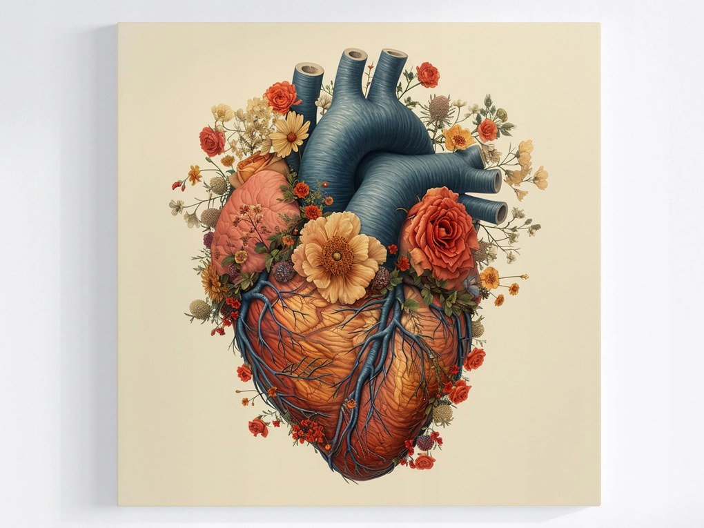 Poszter Szív Virágok Anatómia Orvostudomány Botanika 40x40