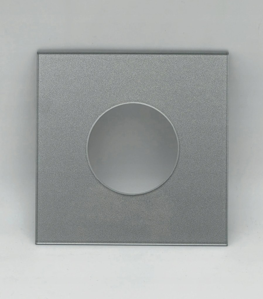 Aljzat- vagy kapcsolóvédő, ezüst, üveg, szimpla 15 × 15 cm