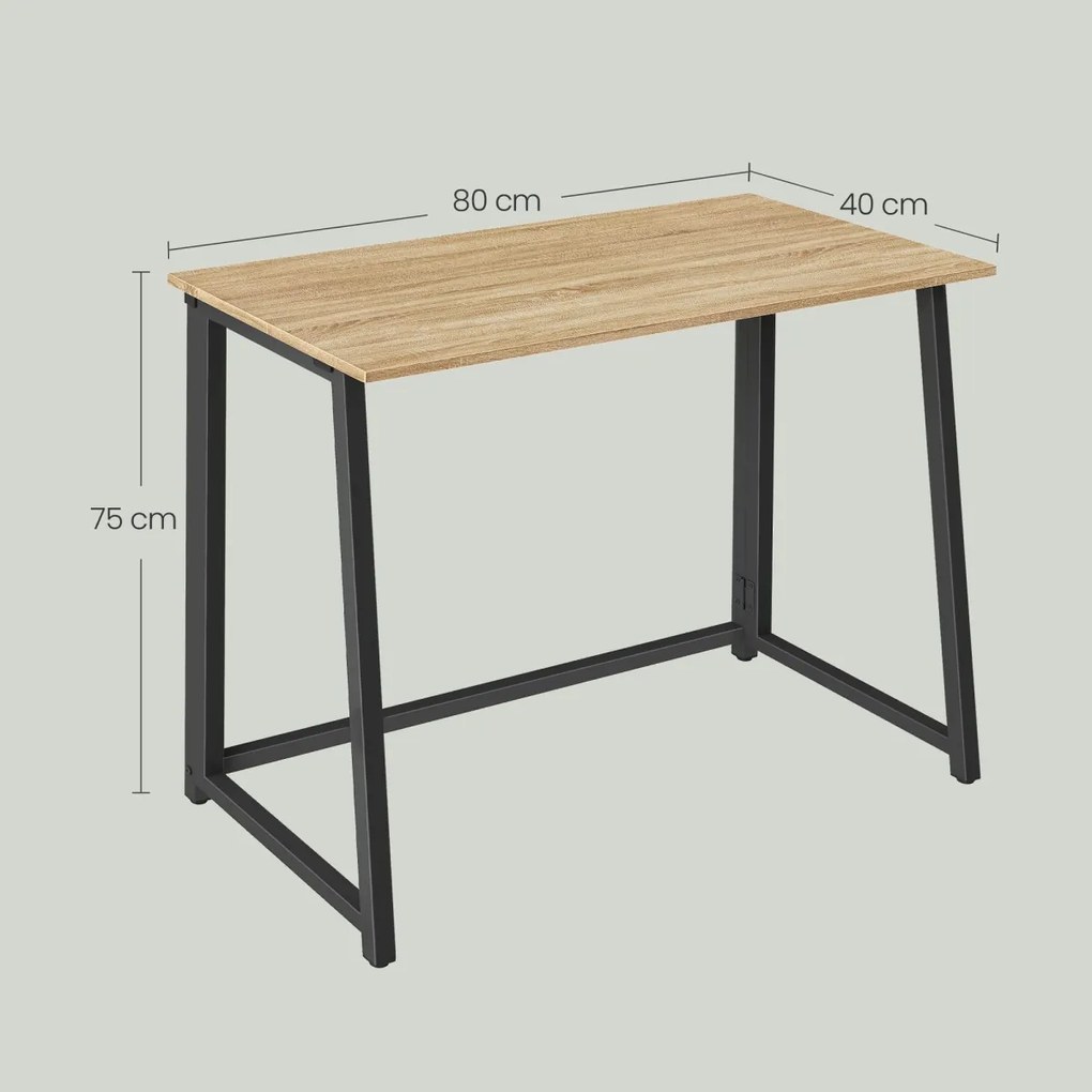 Dolgozószobai szett – összecsukható íróasztal ZARIMO 80×40 cm sonoma tölgy + irodai szék AVOLA VELVET világosszürke