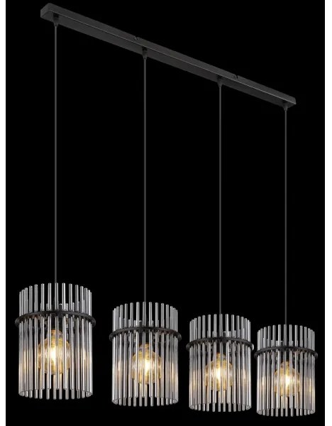 Globo 15698-4H - Csillár zsinóron GORLEY 4xE27/60W/230V fekete