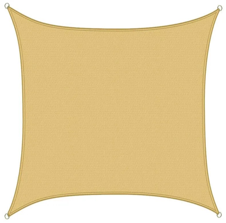 Szögletes napvitorla, 3,6 méteres, több típusban-négyszög alakú, polietilén, bézs