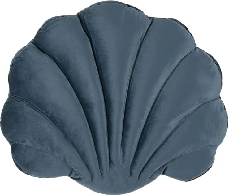 Christina kagyló alakú sötétkék párna 38x48x6 cm