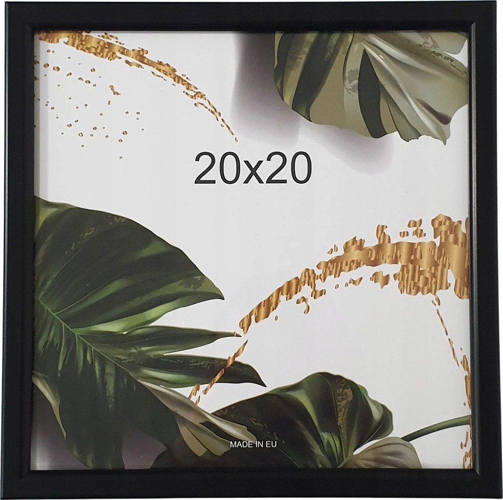 Négyzet alakú képkeret 20x20 fekete Aura