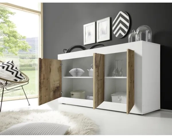 Komód NERILA fehér/barna