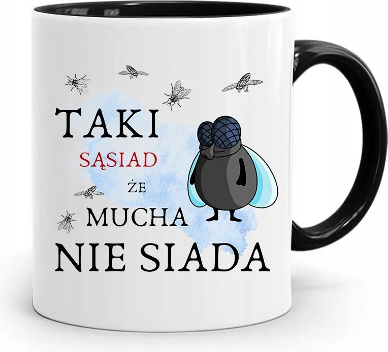 Szomszédnak Fekete Ajándék Bögre fényképes nyomtatással