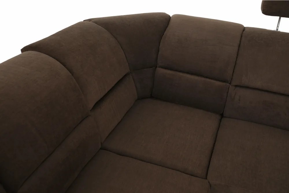 Ülőgarnitúra, textilbőr barna/szövet barna, SANTIAGO U