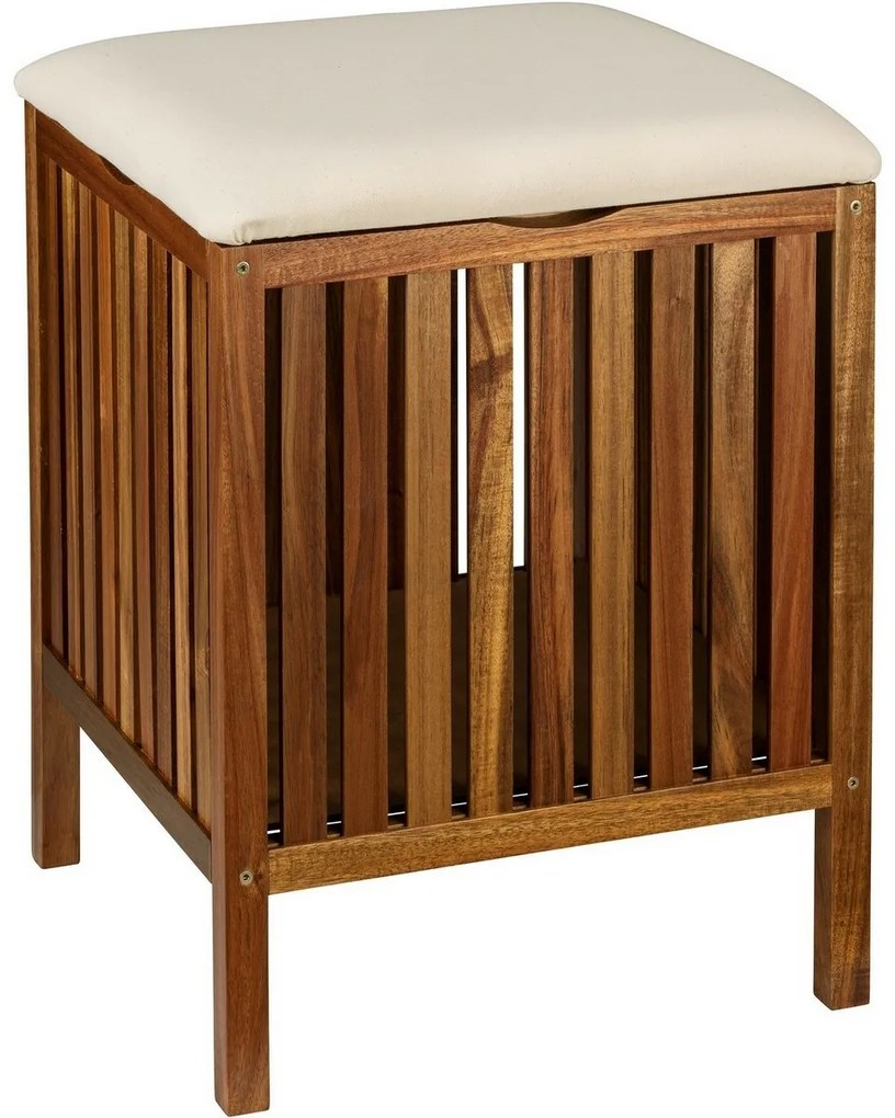 Wenko Fürdőszoba szék akáciából, Fondi ülőkével,52 x 39 x 39 cm