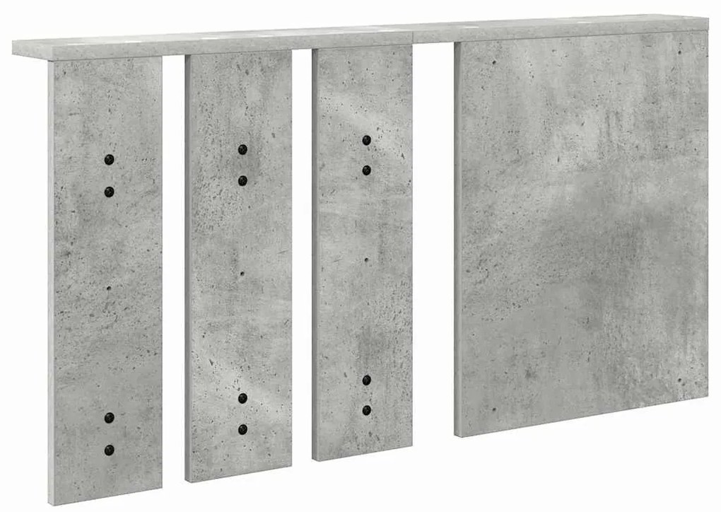 Fali Kabáthorog polcokkal Beton szürke 85 x 10 x 45 cm Faanyag