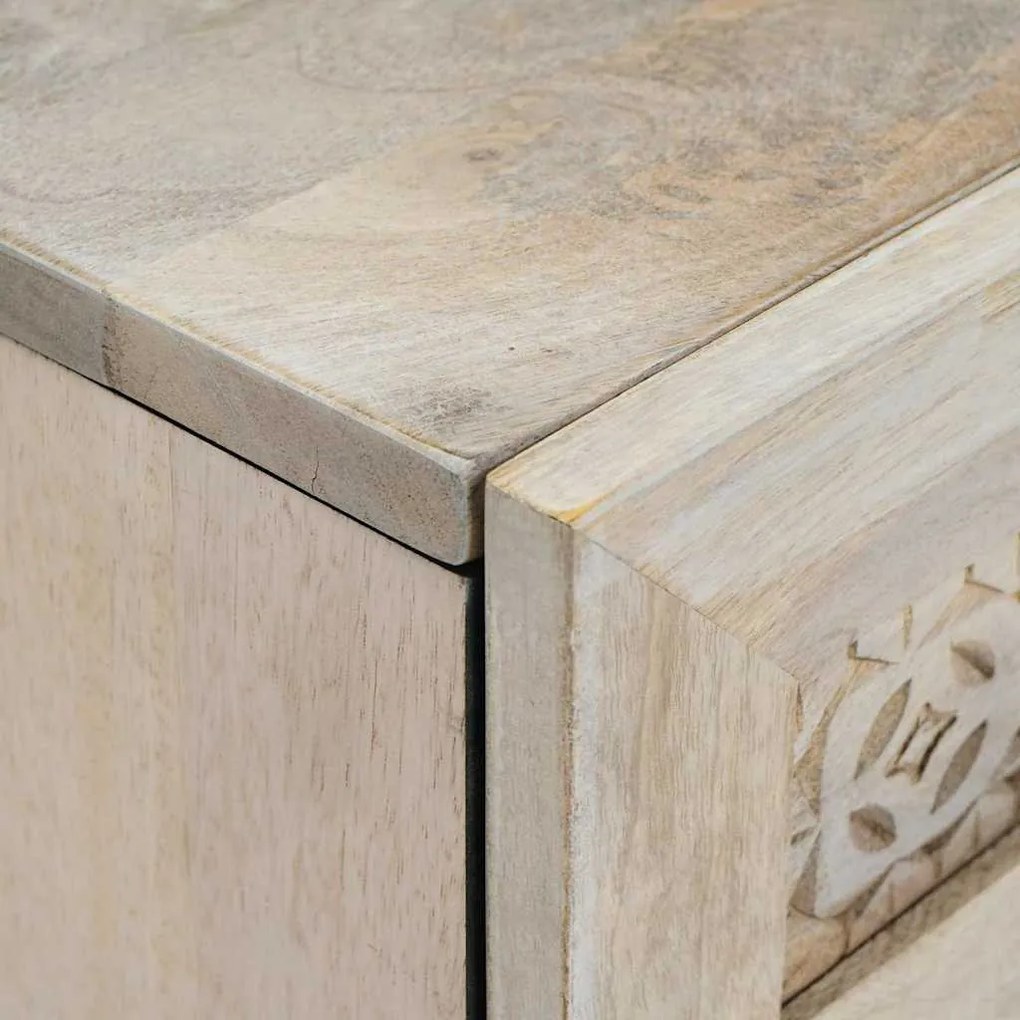 Széf 2 pcs Fehér 60 x 33 x 75 cm tömör mangófa