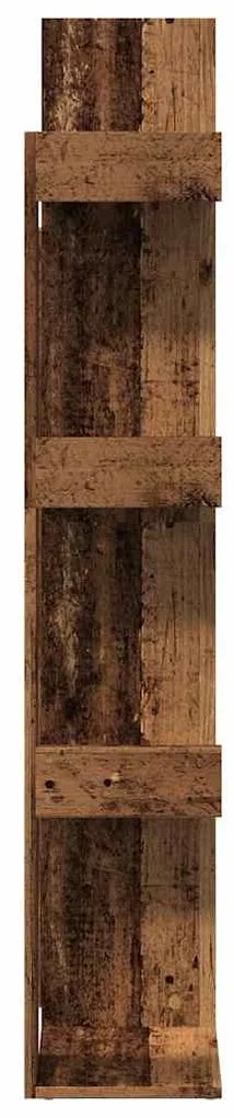 antik fa színű szerelt fa könyvszekrény 48 x 25,5 x 140 cm