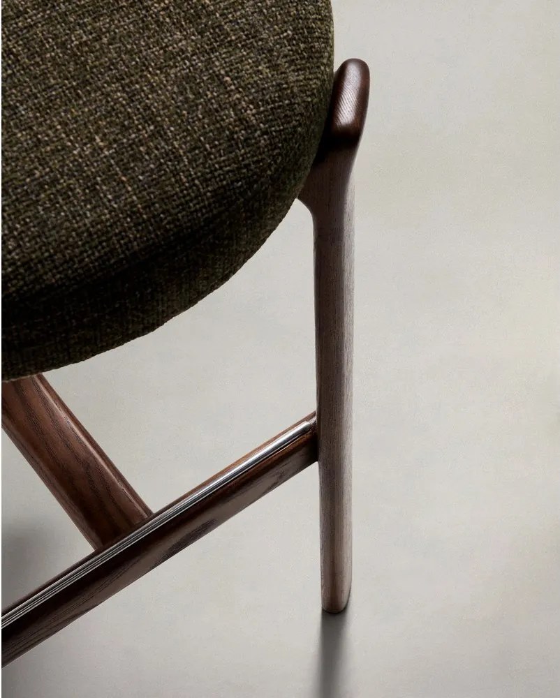 Zöld-sötét natúr színű kőrisfa bárszék (ülésmagasság 75 cm) Granite – Kave Home