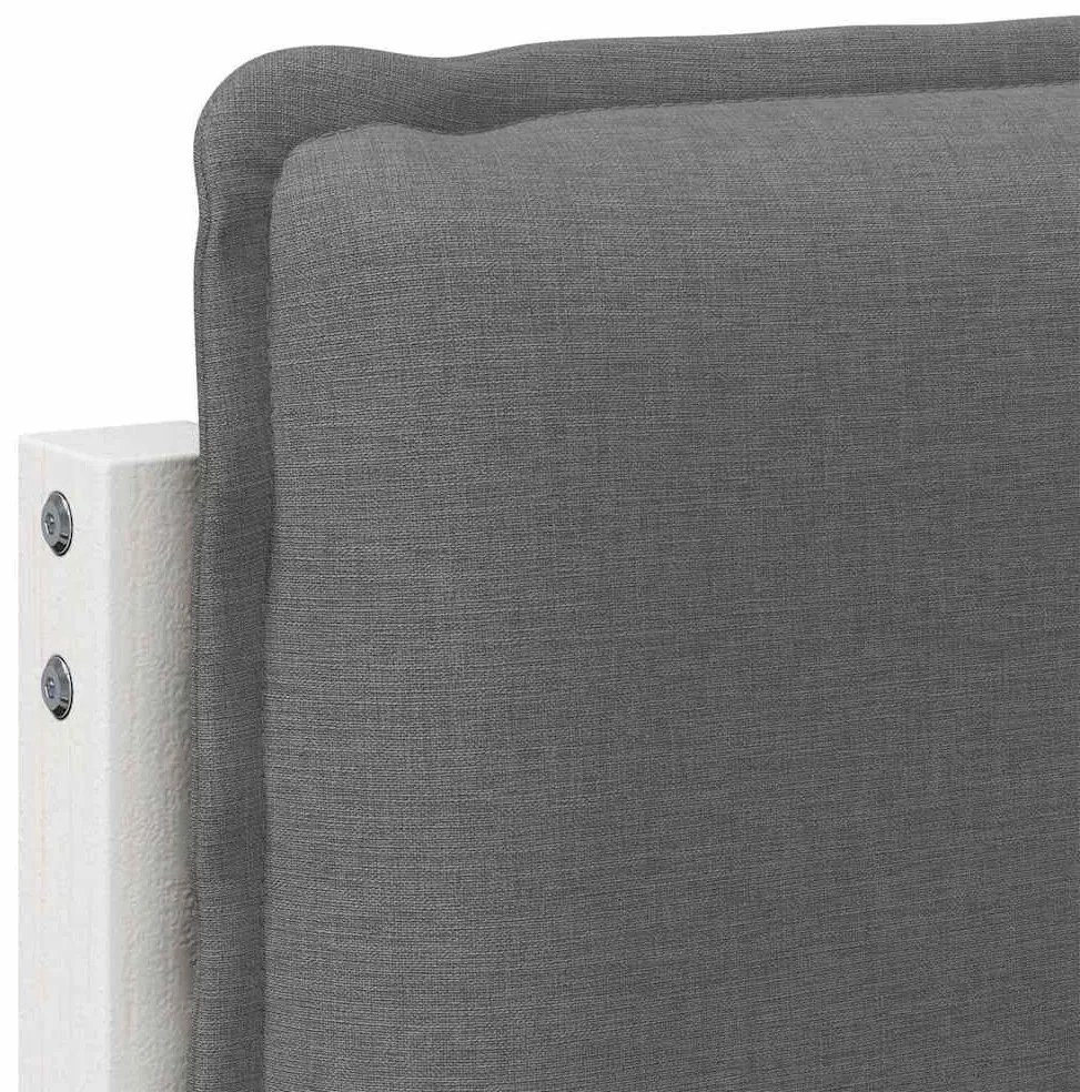 Kárpitozott fejtámla fejtámlával Fehér és világosszürke 200 cm