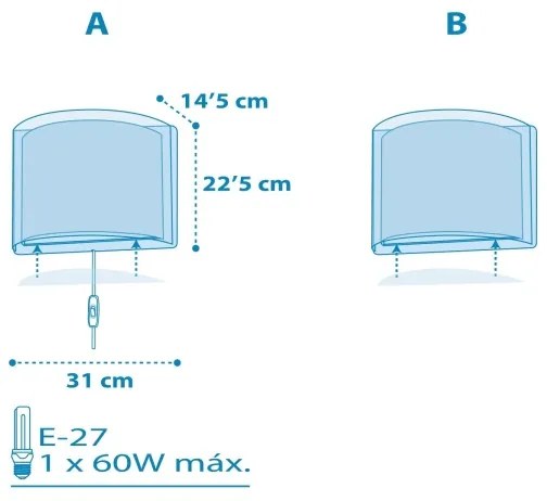 Dalber 81198T - Gyerek fali lámpa LIGHT FEELING 1xE27/60W/230V