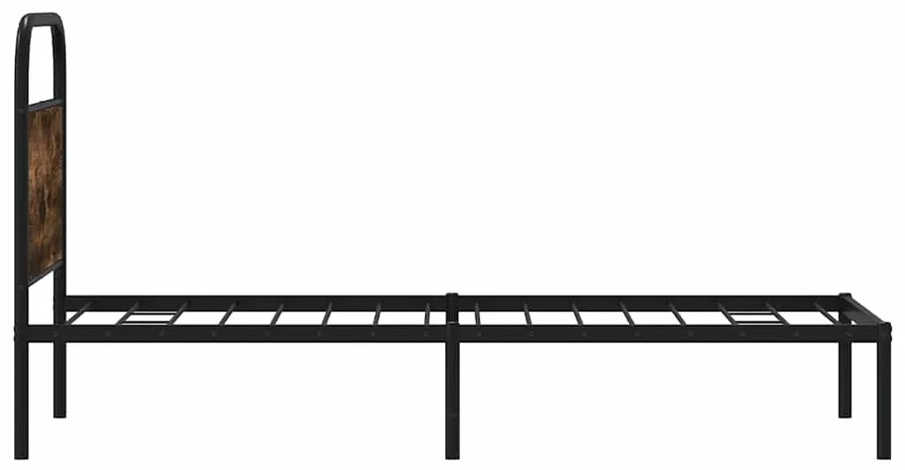 Ágykeret matrac nélkül 75x190 cm gépesített fa füstölt tölgyfa
