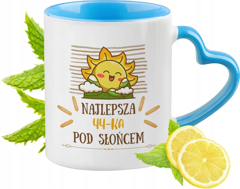 Születésnap 44 44-es 44-es Kék Bögre Szív Alakú Füllel Ajándék