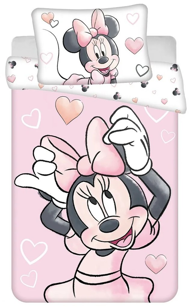 Jerry Fabrics Gyermek pamut ágynemény Minnie Blush Pink