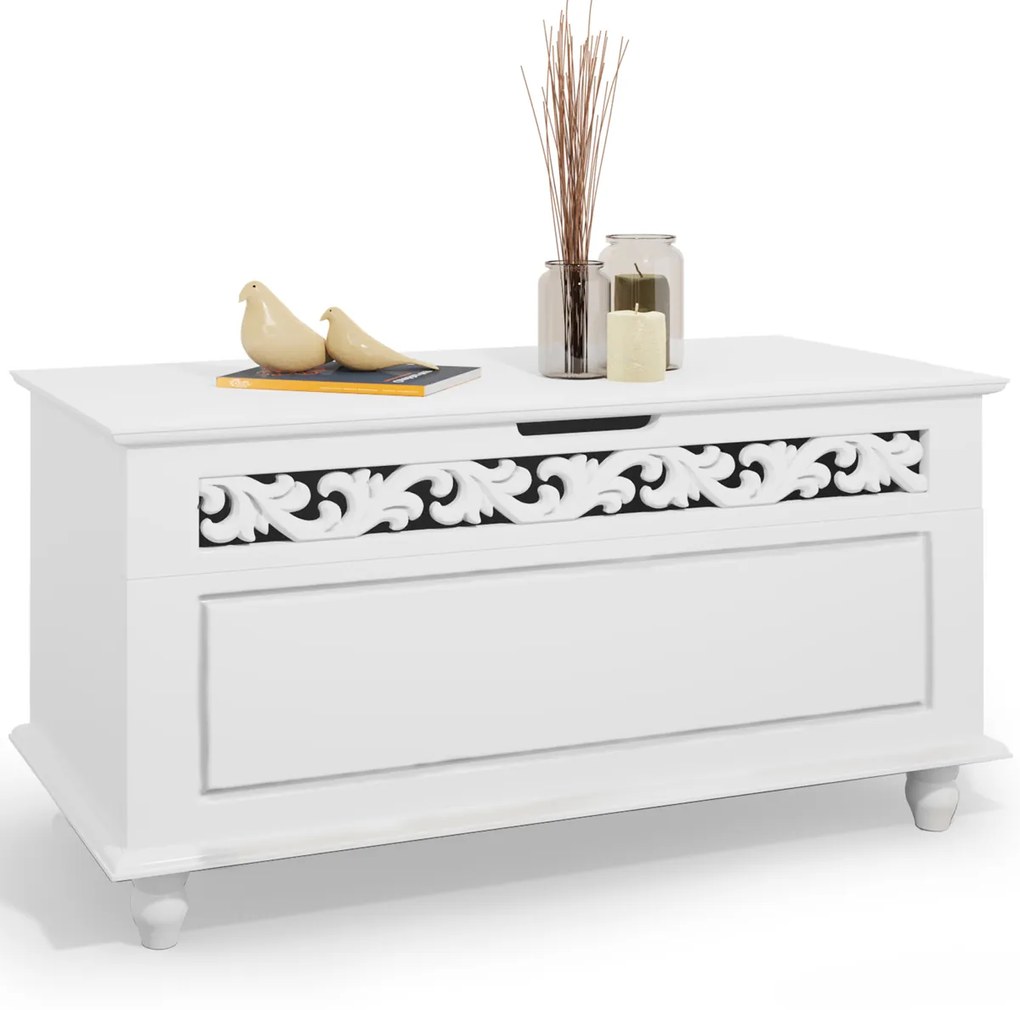 JERSEY fa láda, 80x40x48cm, fehér Casaria