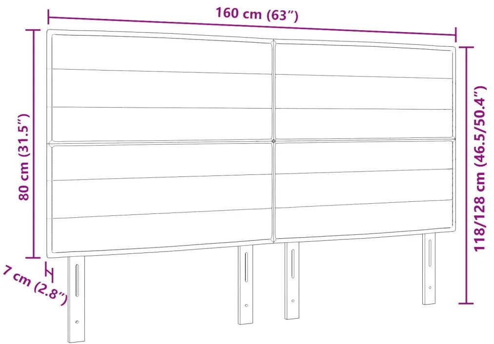 Fejtámla vonal design Sötétszürke 160 cm Szövet