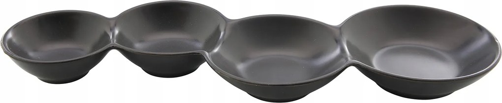Szószos Mártogatós tálak 4 részre osztva, fekete