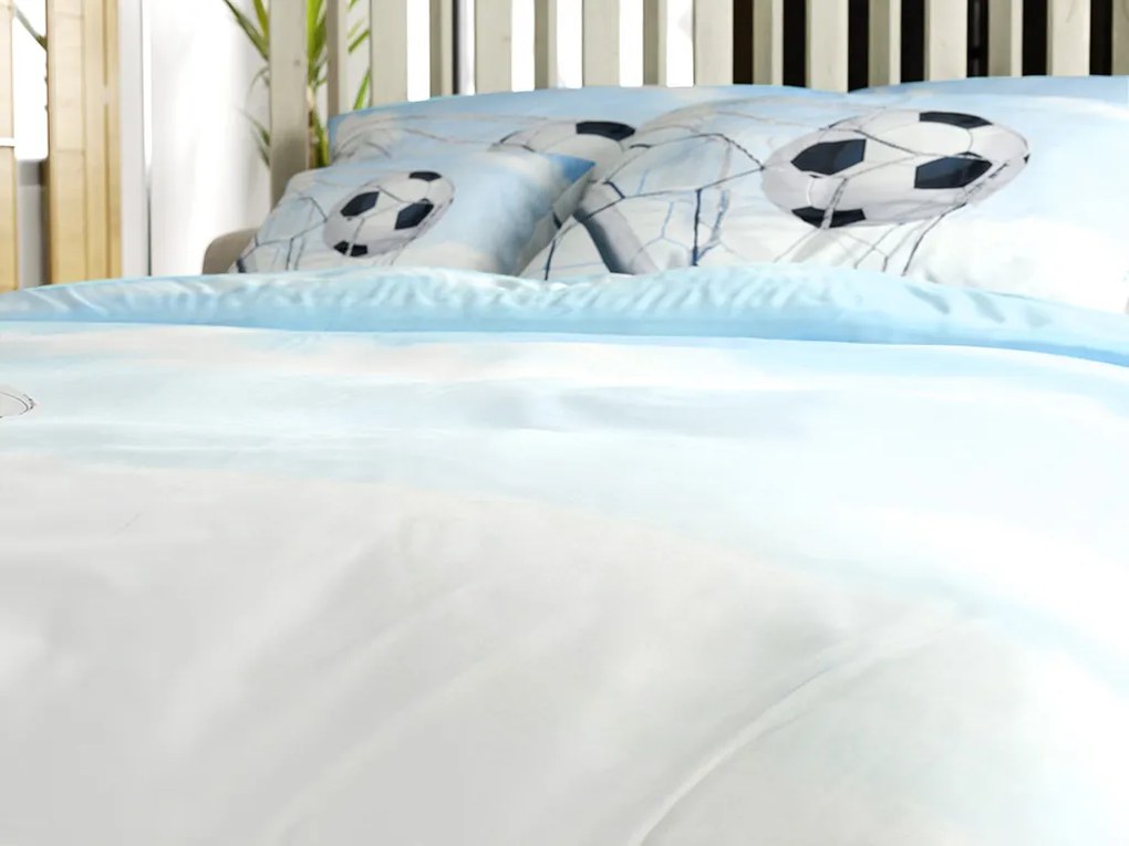 3D pamut ágynemű FOOTBALL ZONE, kék Ágyneműhuzat mérete: 70 x 90 cm | 140 x 200 cm