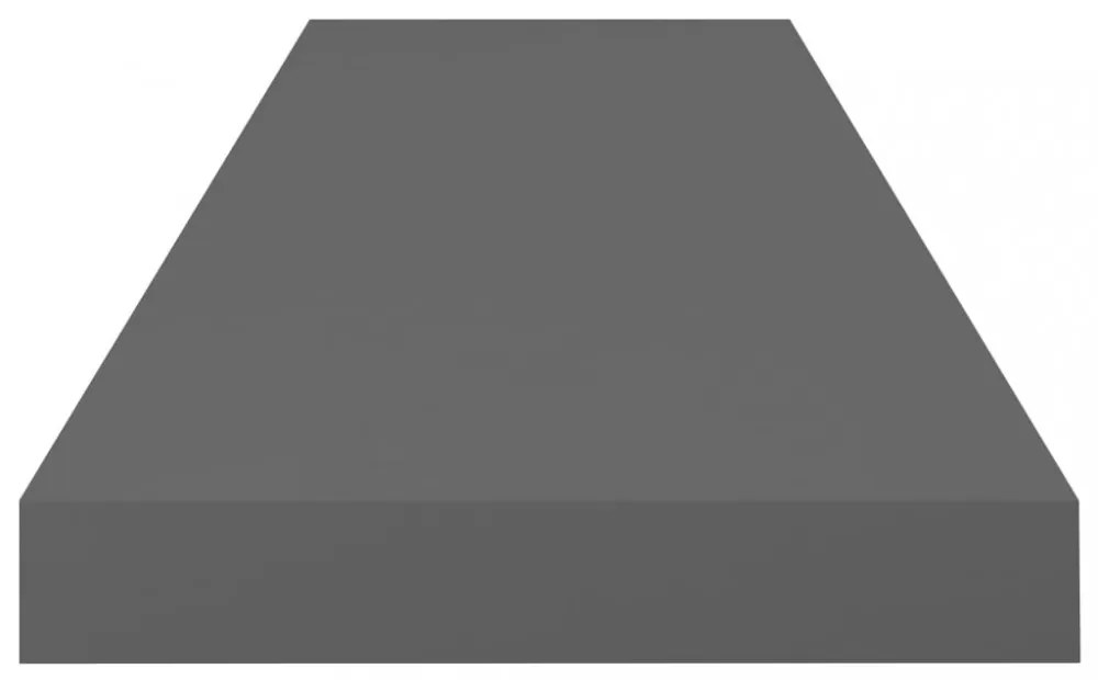 magasfényű szürke MDF lebegő fali polc 80 x 23,5 x 3,8 cm