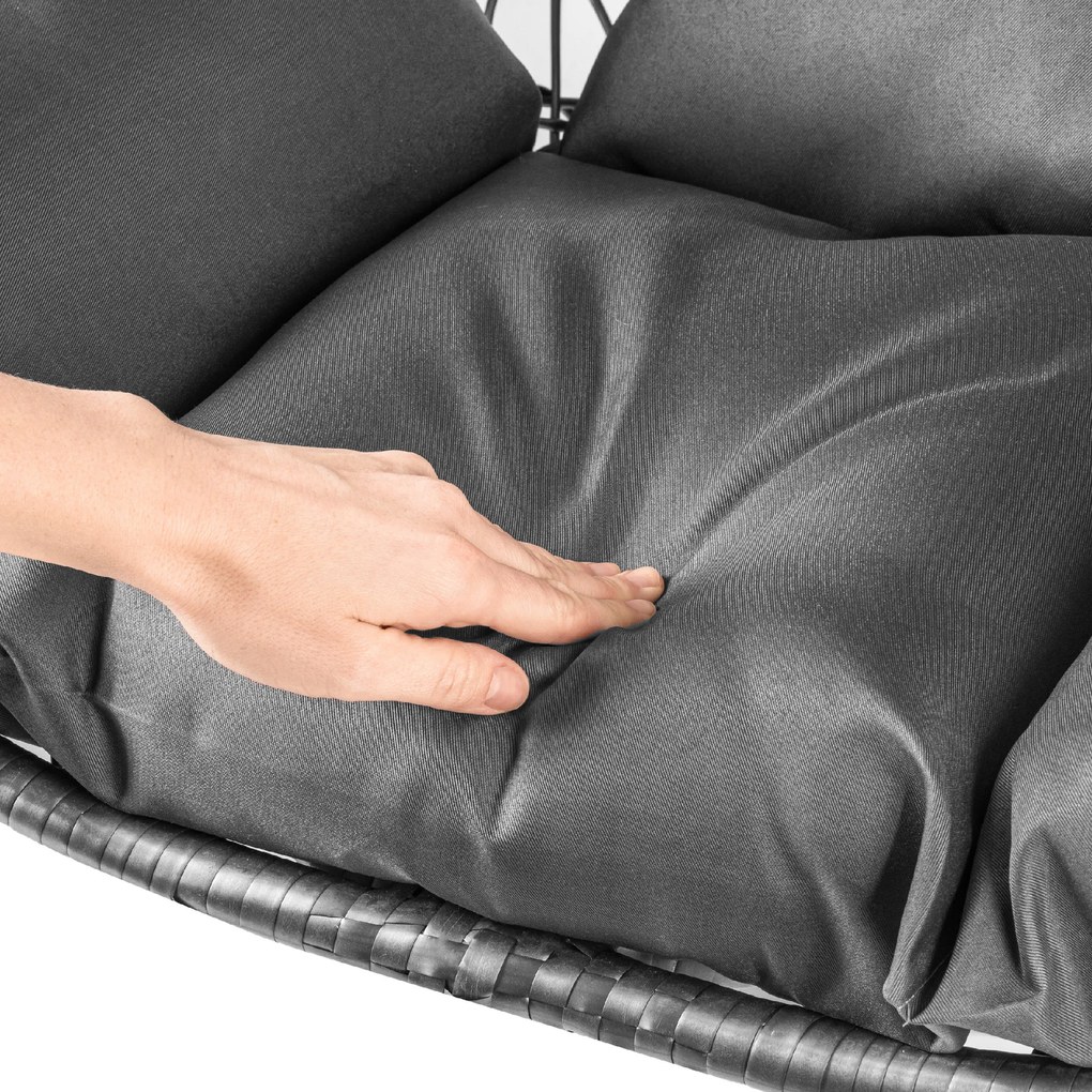 Szürke függőszék KOKON állvánnyal, szürke párna